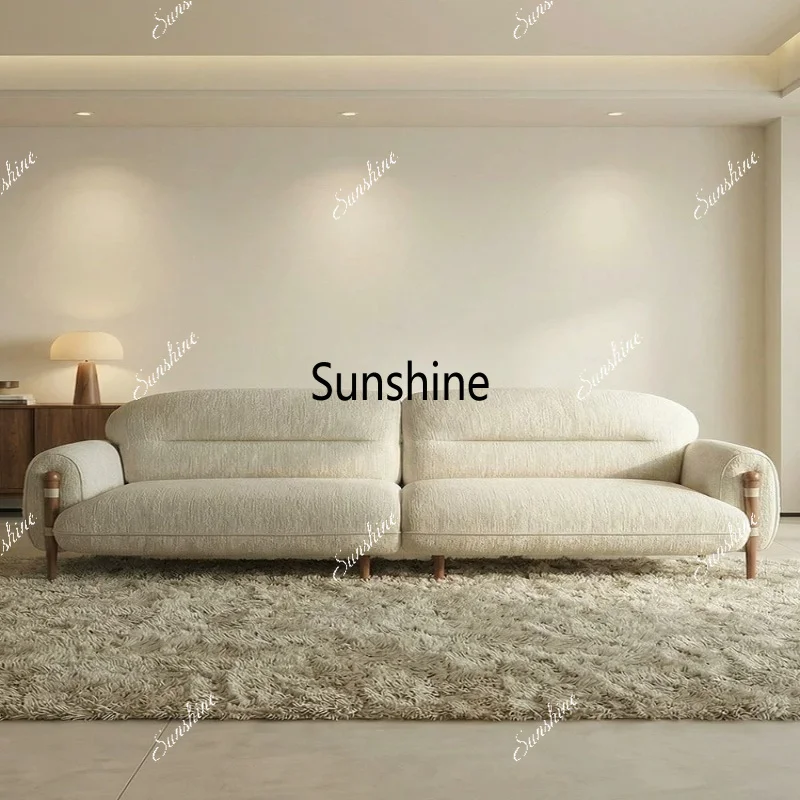 French cream wind can be fully disassembled and washed, the sofa is simple and small, and the living room is lined up with