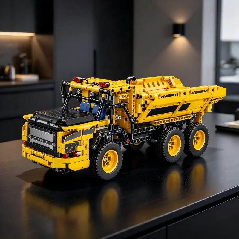 Engineering Dump Truck Building Blocks, 6-in-1 Transformable Bricks, Desktop Display, Ideal Present for Machinery Fans.