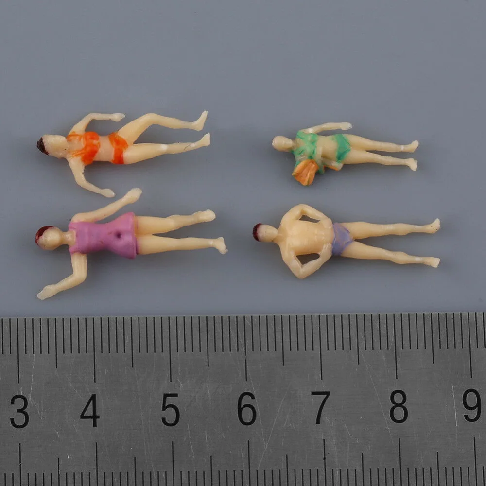 20pcs Model Beach People 1.0 inch Different Poses Scale 1:75 Miniature Figure Scenery Layout High Quality