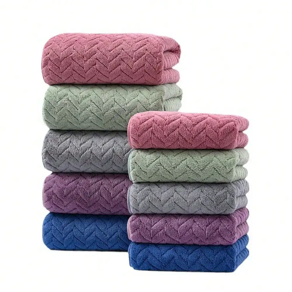 Toalla de baño gruesa para adultos, toalla facial de limpieza de secado rápido para el hogar, juego de regalo de toallas de microfibra, 1/2 Uds.