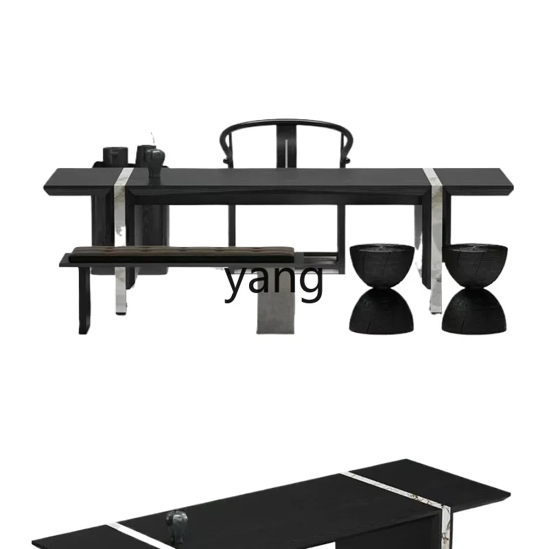 

ZL New Chinese Simple Tea Table and Chair Combination Solid Wood Zen Office Tea Room Kung Fu Tea Table