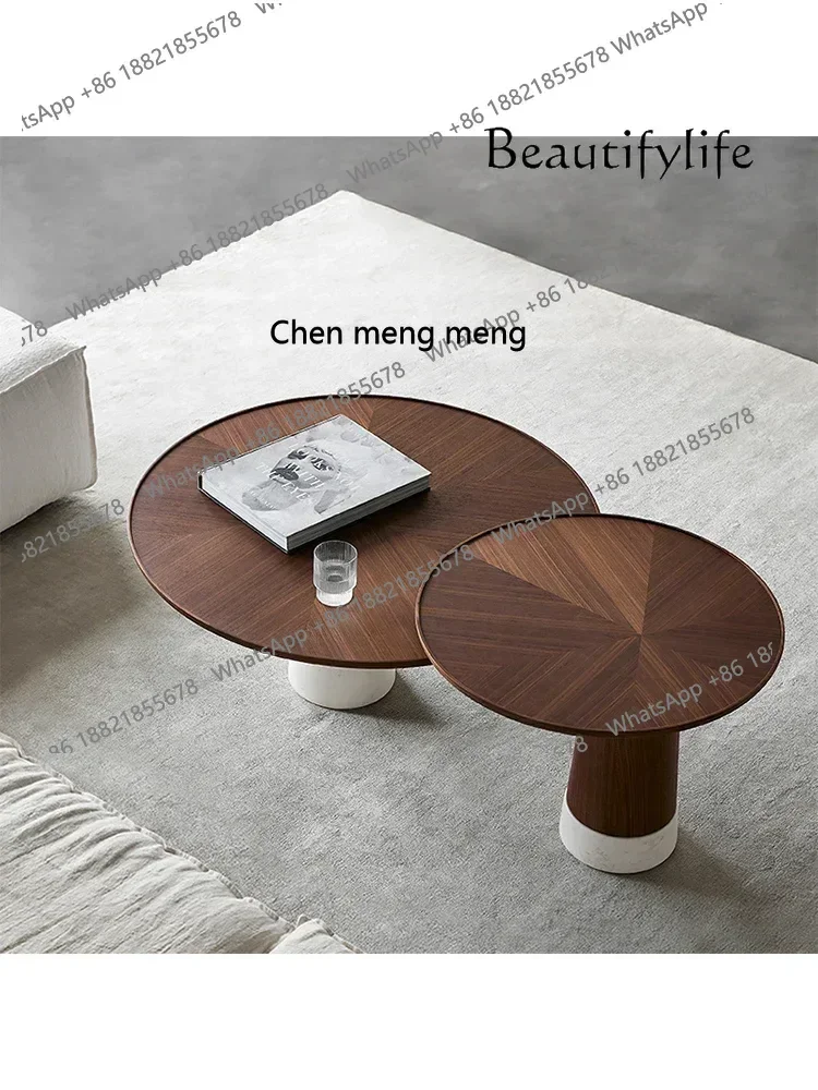 X طاولة شاي نمط الحرير أمريكا الشمالية المستوردة الجوز الأسود الخشب الصلب طاولة شاي غرفة المعيشة طاولة شاي النمط الإيطالي #4