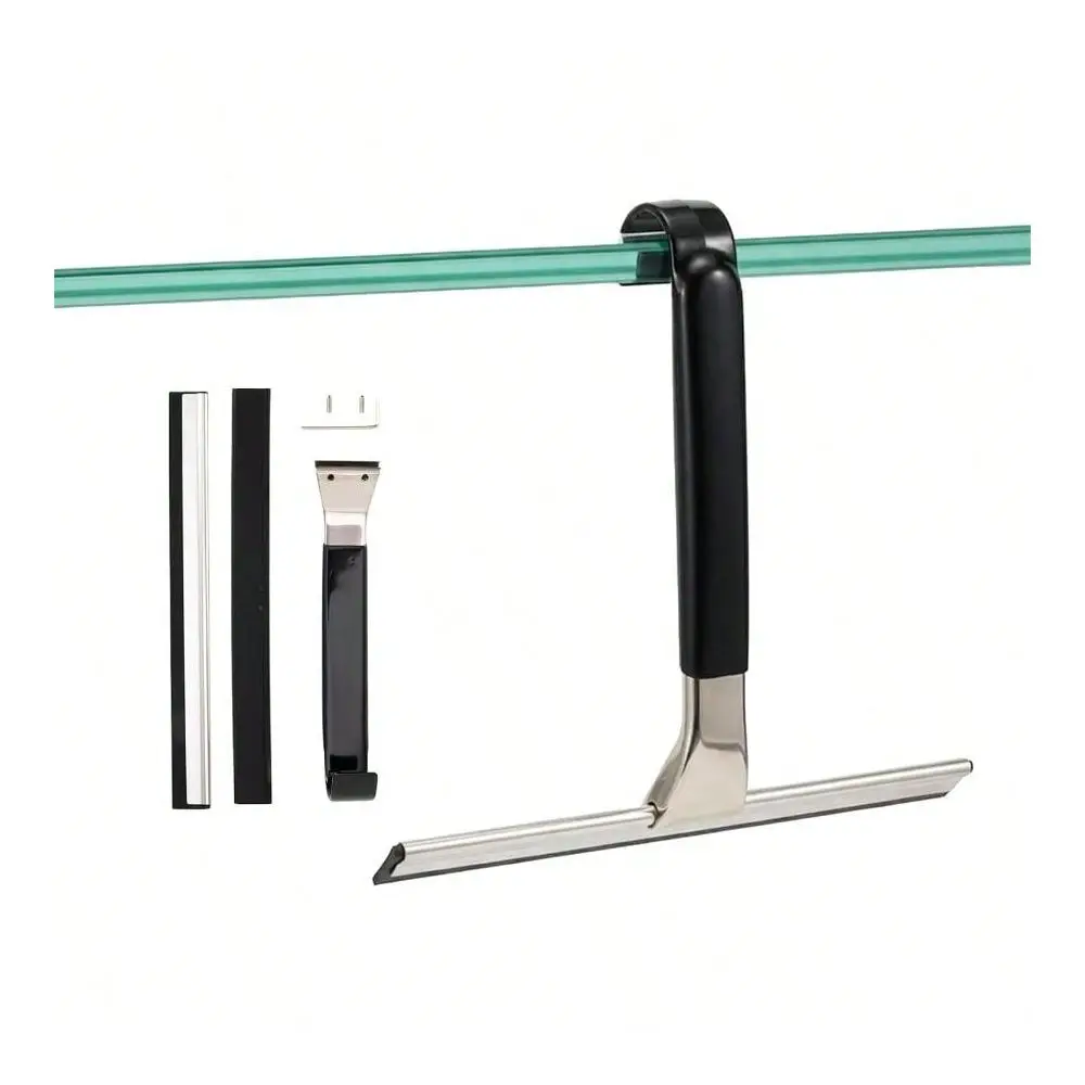 Wide Stainless Steel AllPurpose Shower Squeegee Glass Doors, Shower Glass Squeegee With Hook, Squeegee Shower Glass, Tile, Bath