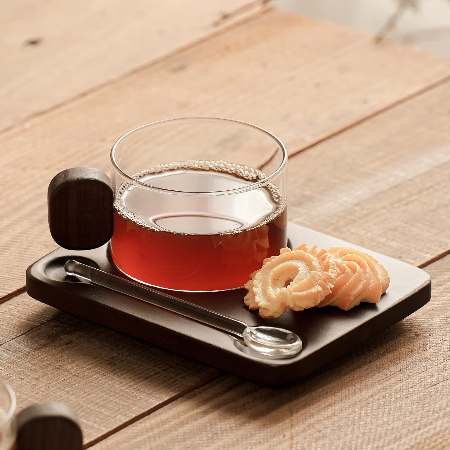 Vintage Glass Coffee Cup with Tray Concentrated Cold Extraction Latte High Borosilicate Glass Creative Glass Wooden Base