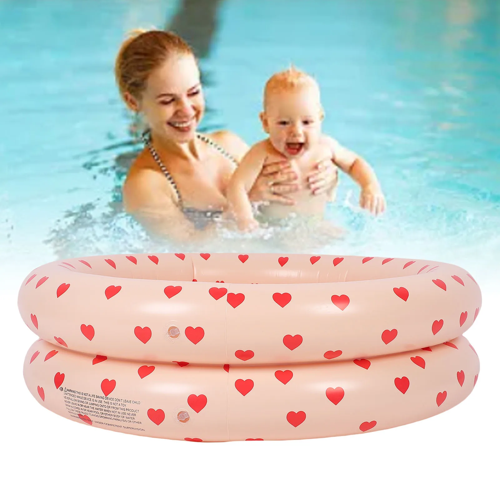 حمام سباحة قابل للنفخ للأطفال الصغار متعدد الأغراض مضاد للخدش، سهل الإعداد، كرة قابلة للنفخ، حمام سباحة مستدير من مادة PVC قابل للطي للفناء الخلفي