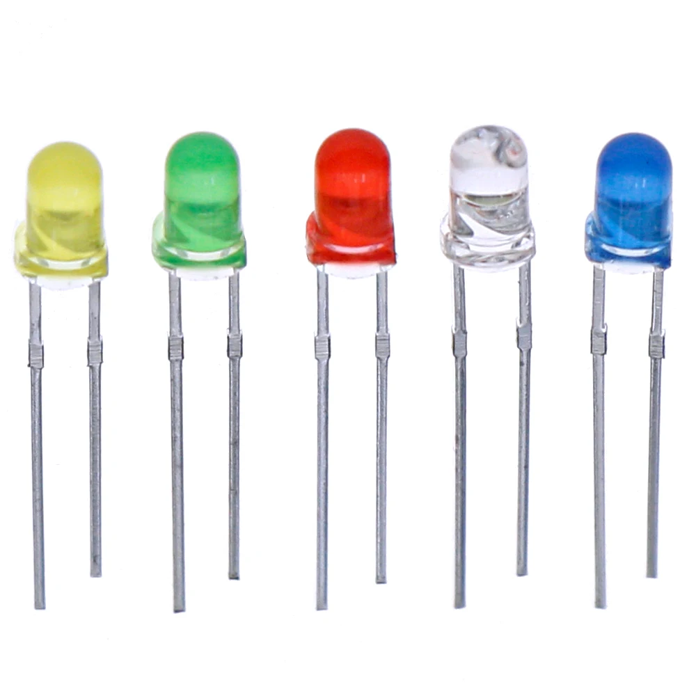 750Pcs/Box bright led 3mm LED Diode Yellow Red Blue Green White Assortment Light DIY Kit