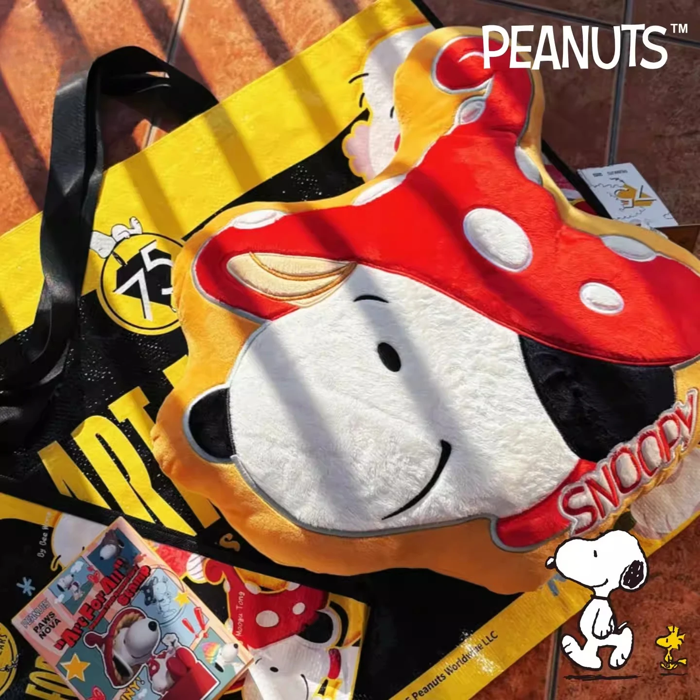 

SNOOPY 75th Anniversary Cushion, SNOOPY Every Artist Series Throw Pillow Official Commemorative Gift for Sofa Bed Decor