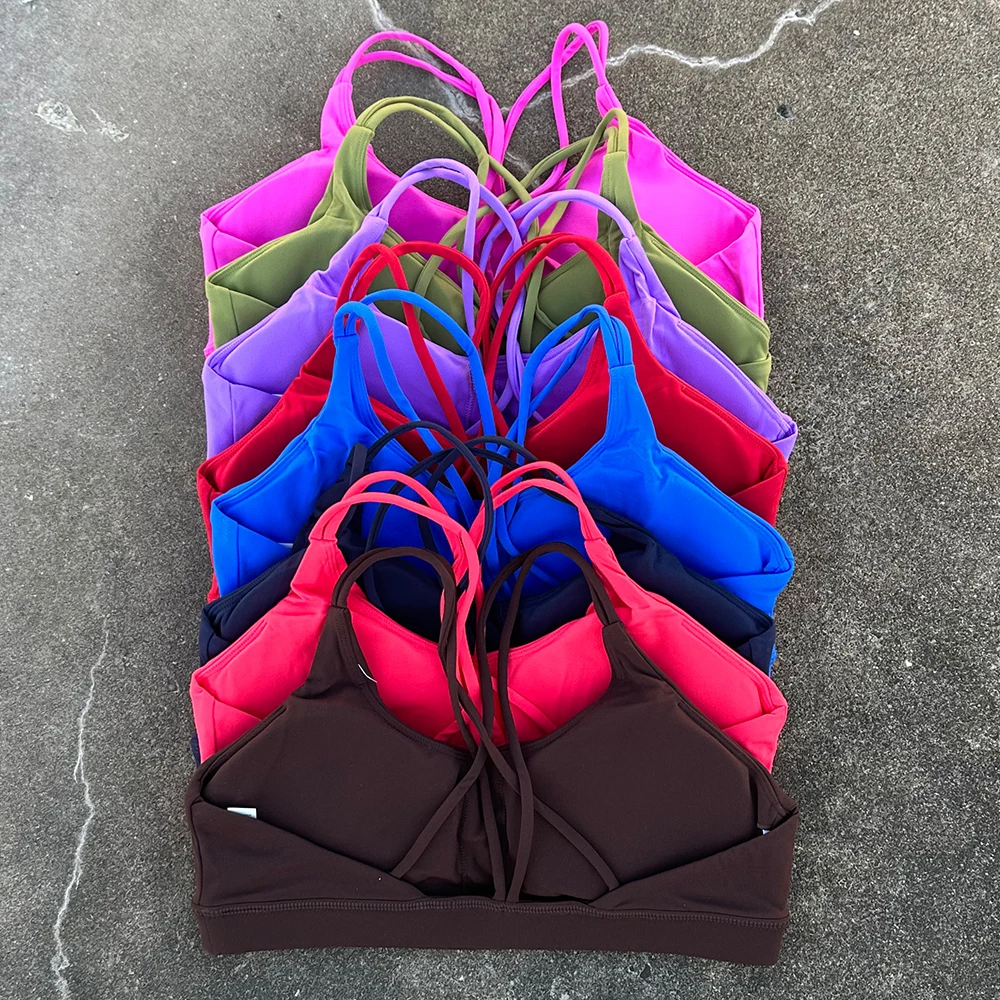Women Sports Bra Cross Strap Top Women Push Up Sport Bra Yoga Gym Crop Top Brassiere Fitness Top Sport Bra Breathable Bras image 2