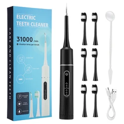 Limpiador de dientes eléctrico, 6 modos de engranaje, cepillo de dientes portátil, eliminador de sarro, vibración de alta frecuencia, limpieza de sarro, blanqueamiento de dientes