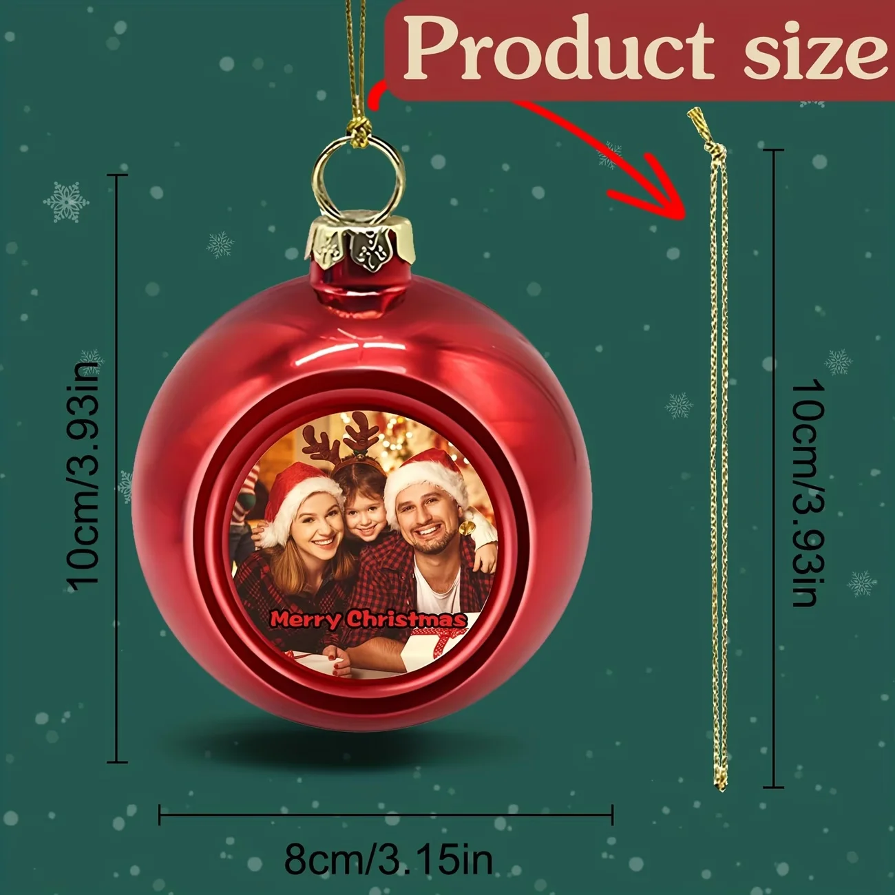 Custom Photo Christmas Ornaments, DIY Personalized Christmas Balls, Custom Xmas Gifts for Home & Christmas Tree Decorations - view 2
