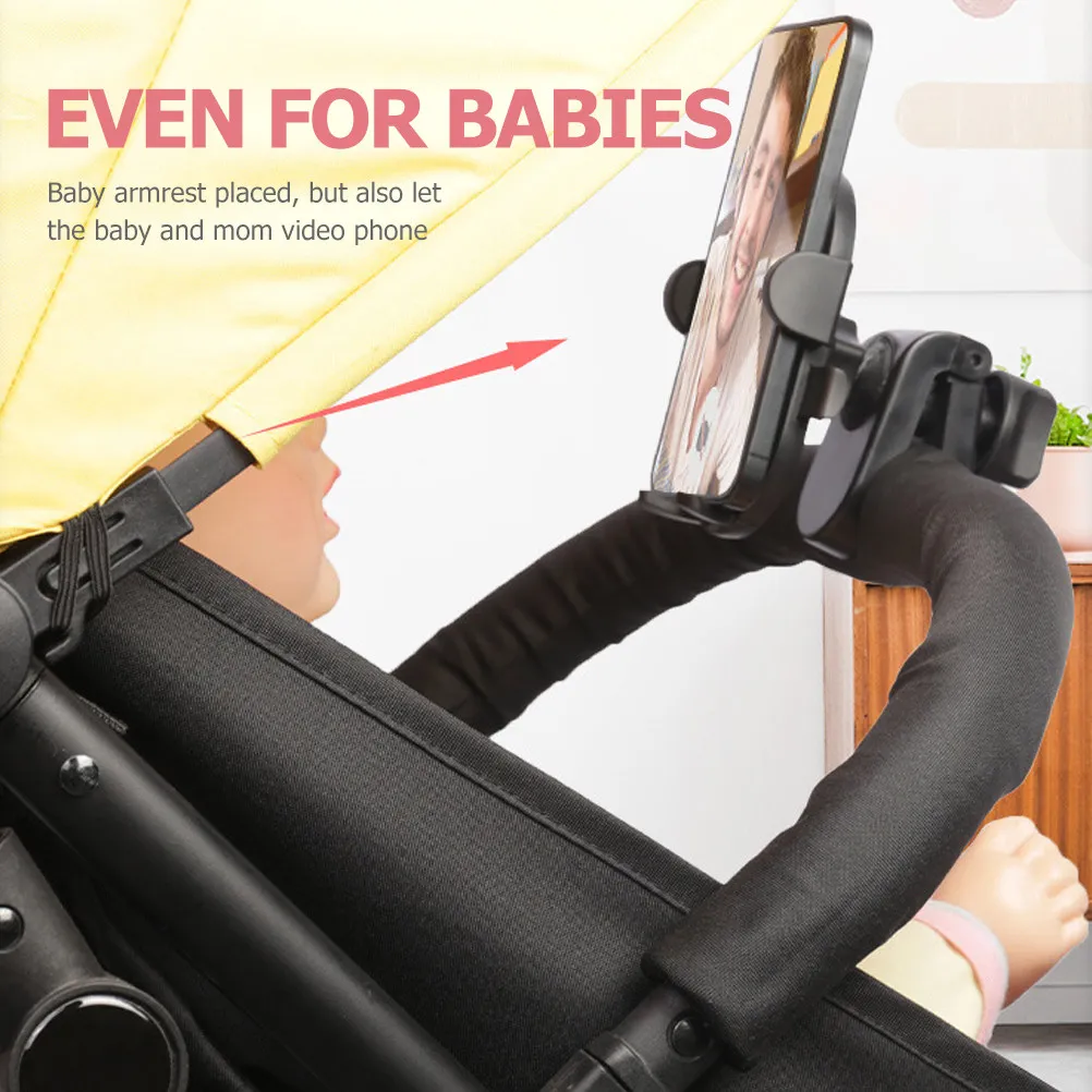 

Baby Trolley Phone Holder Stable Clip-on Bike Phone Rack Wear-Resistant Plastic Stand Mobile Mount Riding Supplies