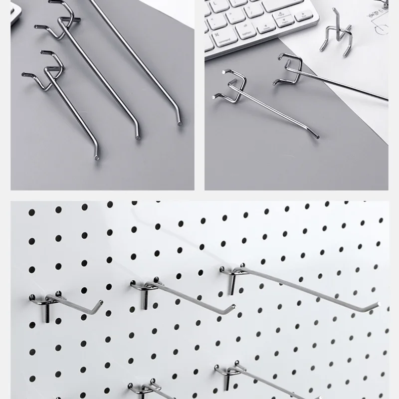 5pcs utility Metal Grid Wall Storage Racks Pegboard Hooks Display Hooks Retail Shop Peg Goods Shelf Panel Hangs Fits Workshop