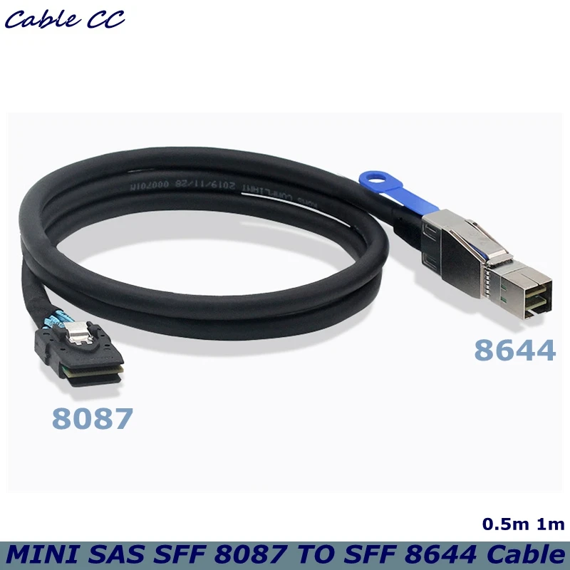 0.5m 1m External HD Mini SAS 3.0 SFF 8644 to Mini SAS SFF 8087 HD 36PIN Cable 12Gbps Server External Hard Drive Cable