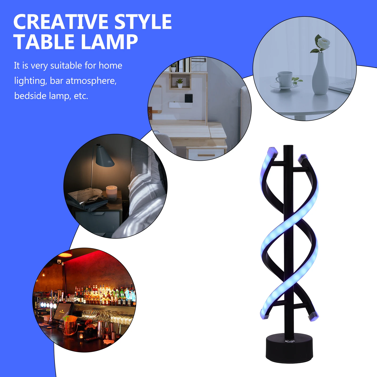

1 set 1 Set Led Desk Lamp Creative Bar Table Light Decorative Spiral Chargeable Warm Atmosphere Bedroom Living Room Night Light
