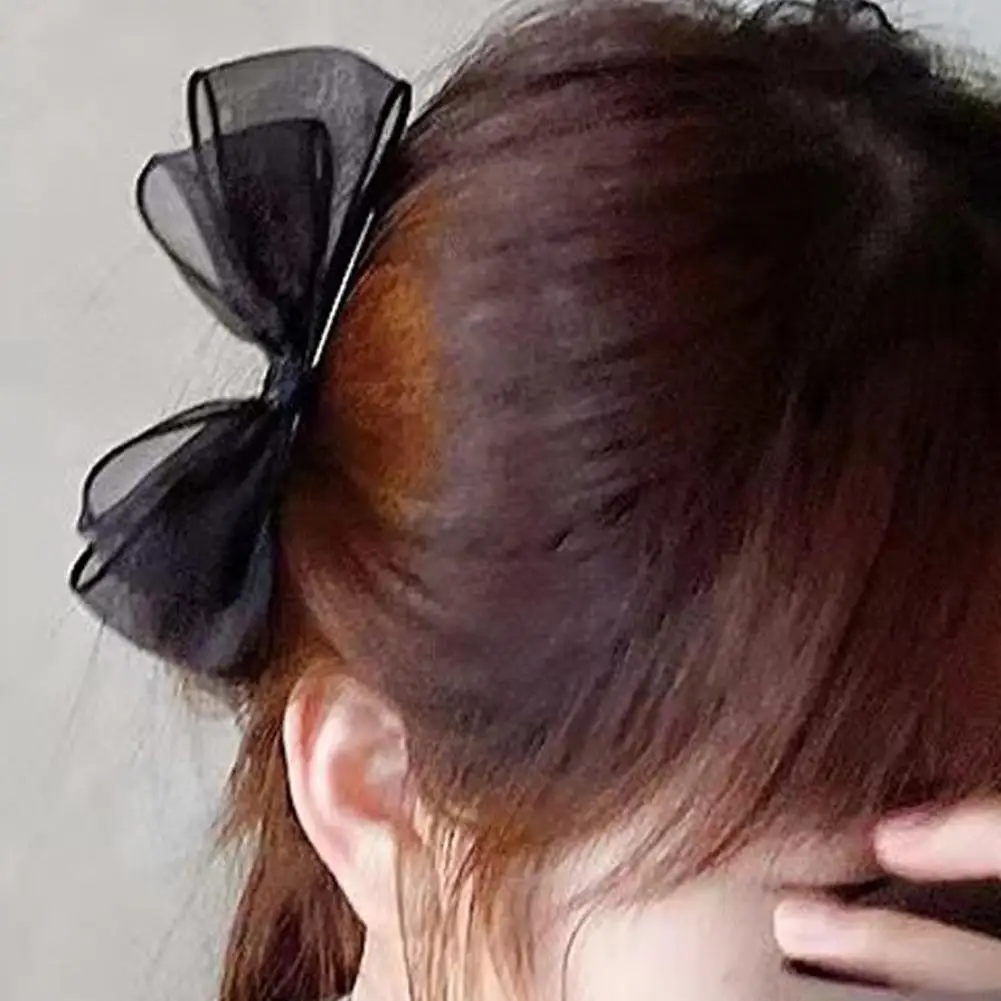 1Pcs Blackbow Hair Clips For Girls Kawii Barrettes Cute Hair Accessoires Kids Colored Ribbon Woman Hairpins Hairgrip Hot