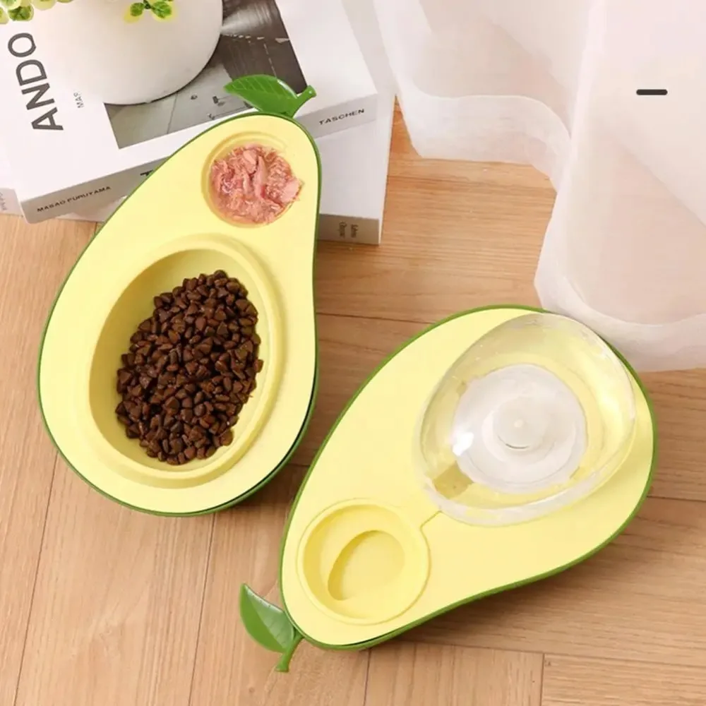 

Avocado Shape Pet Feeding Water Bowl Moisture-proof Anti-choking Cat Slow Food Bowl Multi-functional Large Capacity
