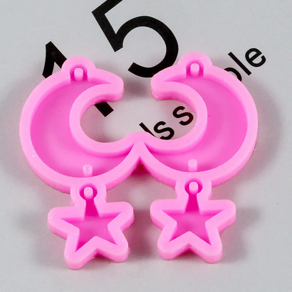 

3Sets Earrings Molds Star Moon Earrings Moulds DIY Crystal Epoxy Mold Pendant Casting Tray Easy Demold DIY Crystal Epoxy Mold