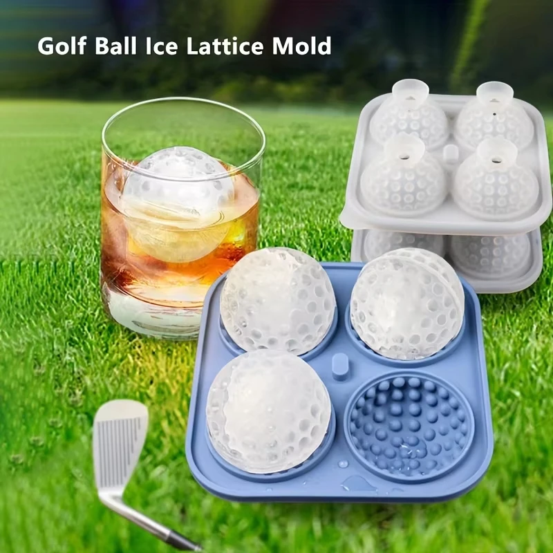 Golf Silicone Ice Ball Round Mold Whiskey Special 4 Golf Ice Grid Mold Kitchen Tools Reusable Whiskey Ice Mold Ball Ice Moulds