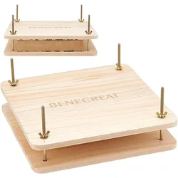 Book Press Bookbinding Wooden Book Press Tool Portable Binding Press Machine with Iron Nut Wing Nuts Gasket for Home School