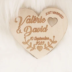 Personalized Wedding Laser Heart Save the Date Magnets,Custom wood rustic save the date,party favors gifts