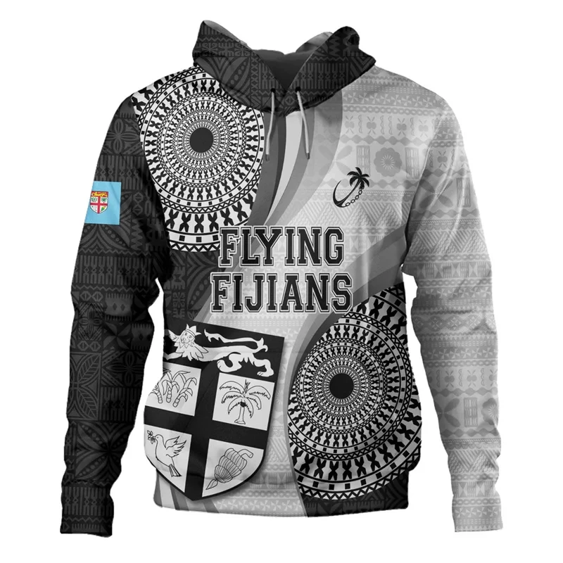 New In 3D Print Fiji Tapa Polynesian Hoodies For Men Fashion Streetwear Tops Long Sleeves Hoodie Clothing Hooded Sweatshirts