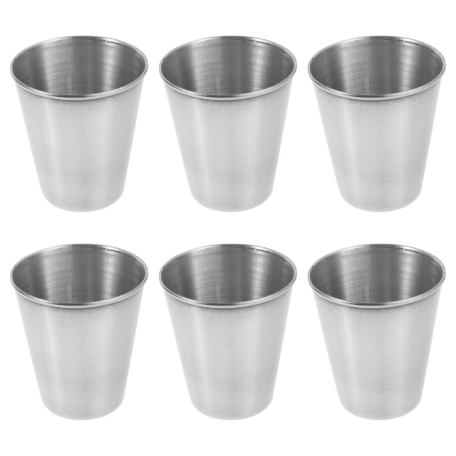 6Pcs Stainless Steel Shot Glasses Set 70Ml Heavy Duty Metal Cups Not Easy to Deform Ideal for Bar Home Outdoor Party Whiskey