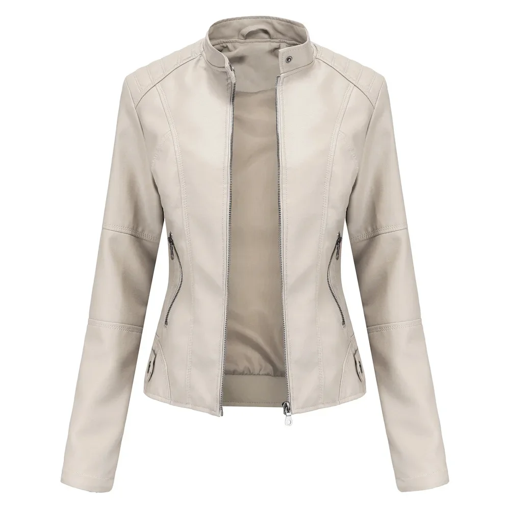 Veste en cuir à manches longues pour femmes, manteau de motard, streetwear décontracté, vêtements pour femmes, mode, automne, hiver, nouveau