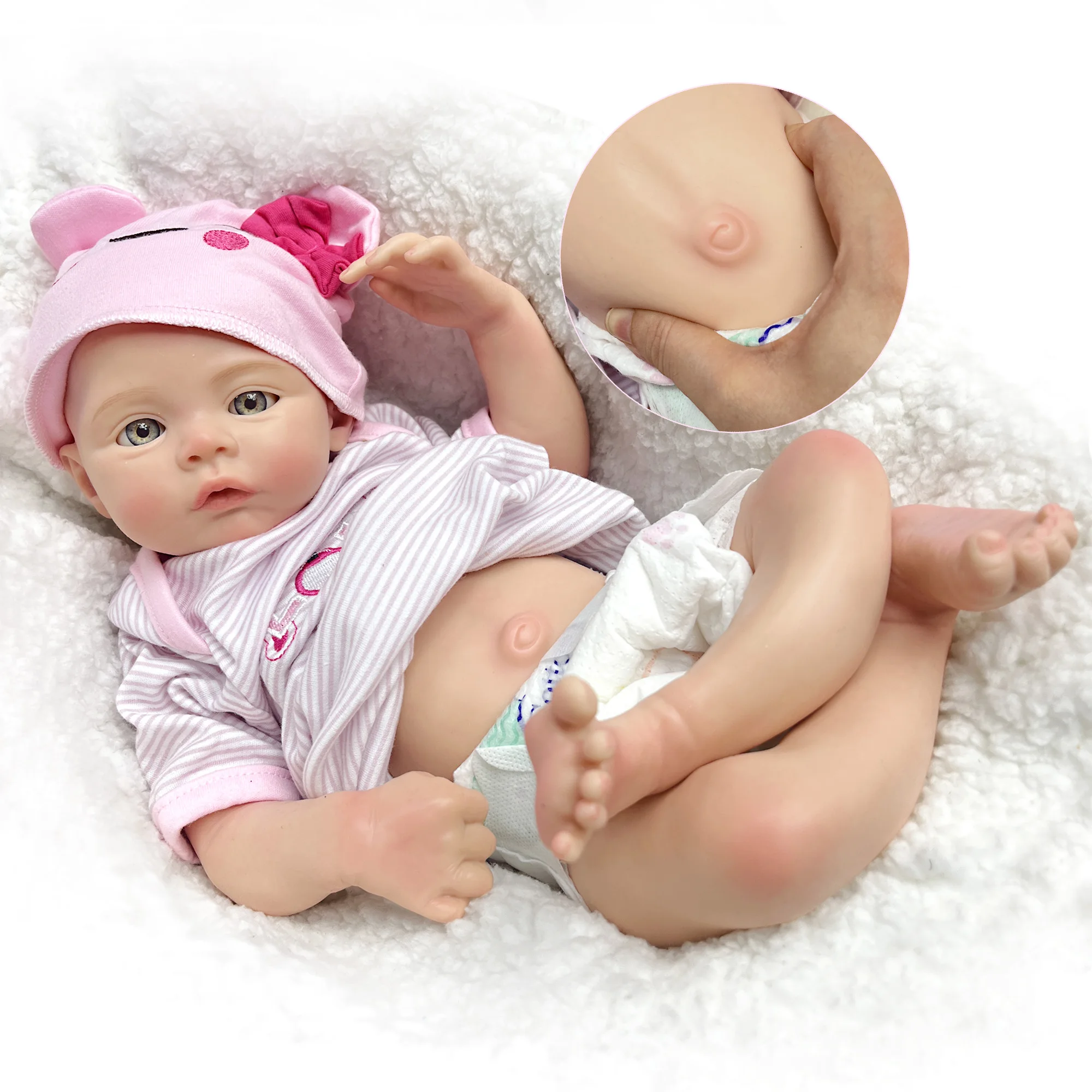 

45CM Girl Meadow Painted/Unpainted Bebê Reborn De Silicone Full Body Silicone Reborn Doll Kit Corpo De Silicone Inteiro