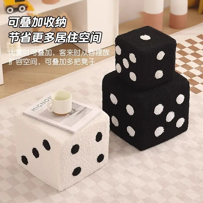 

Internet celebrity dice stool door shoe change sieve square small living room sofa pedal creative