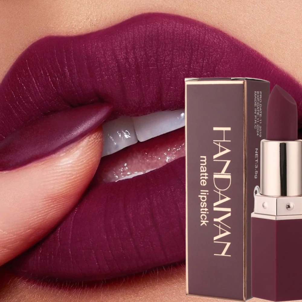 Batom nude fosco à prova d'água, batons de veludo, sexy, vermelho, marrom, pigmentos, maquiagem de longa duração, cosméticos profissionais, 6 cores