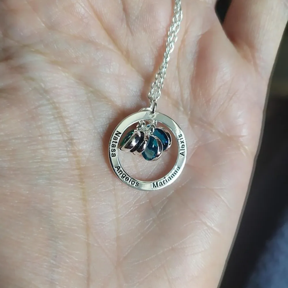

Ожерелье с подвеской в виде камня на заказ, цепочка из нержавеющей стали, персонализированные товары, ожерелье с именем, женский подарок для лучшей сестры