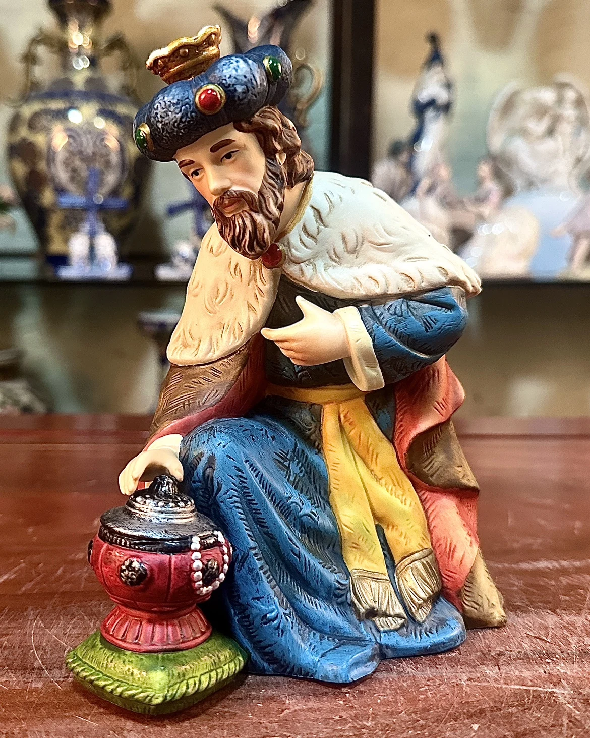 

Ceramic Crafts Owell Porcelain Western Figure Statue Oriental Magi Nativity Pilgrim Catholic Figure Home Tabletop Ornaments Gift