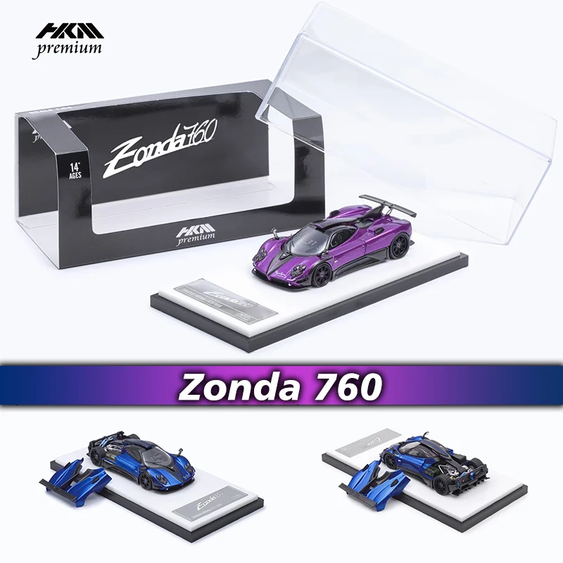 

HKM In Stock 1:64 Zonda 760 LH Openable Hood Diecast Diorama Car Model Collection Miniature