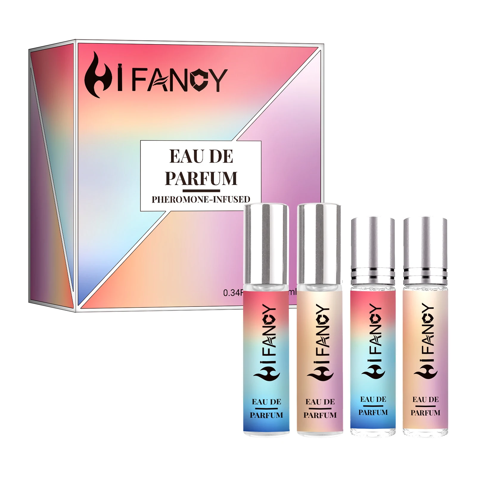 

Hi.Fancy 4Pcs Perfume Unisex Pheromones Perfume Portable Spray Type Longer Lasting Fragrance Travel Kit Valentine’s Day Gifts