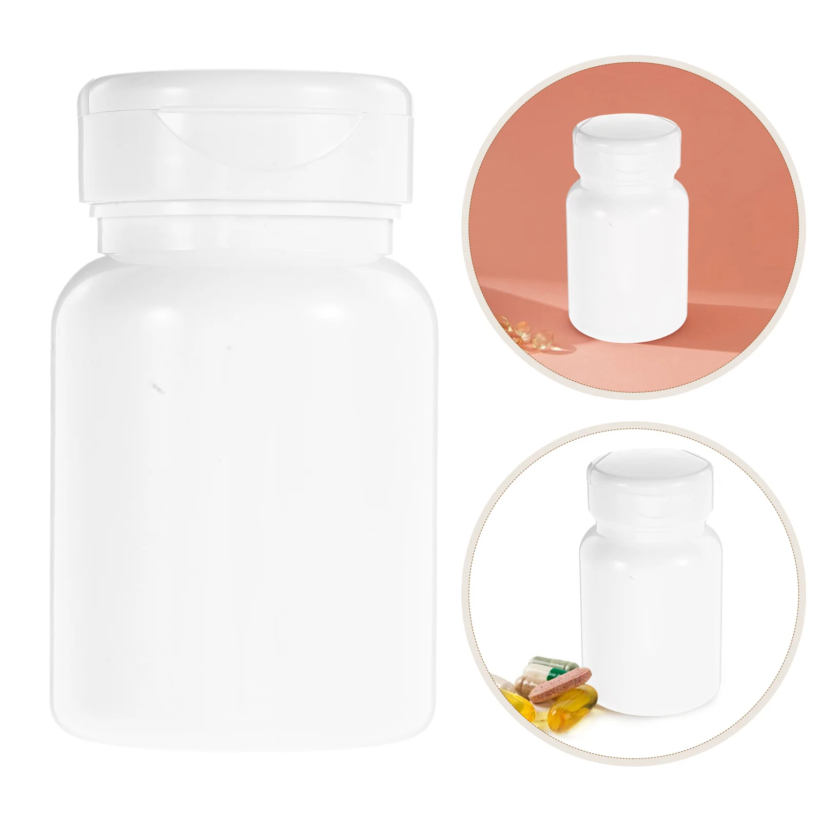 

5Pcs 80cc Cylindrical Pill Storage Bottle Medicine Containers Empty Case Secure Seal TravelFriendly Large Capacity