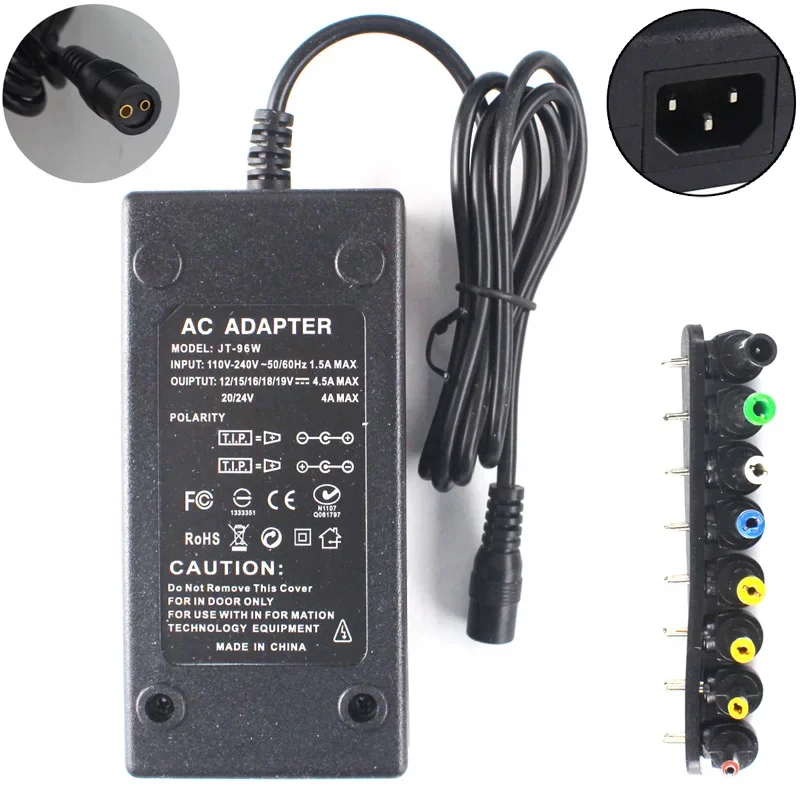 96W 12 ~ 24V multi-function adjustable AC adapter notebook power supply universal adjustable volt charger