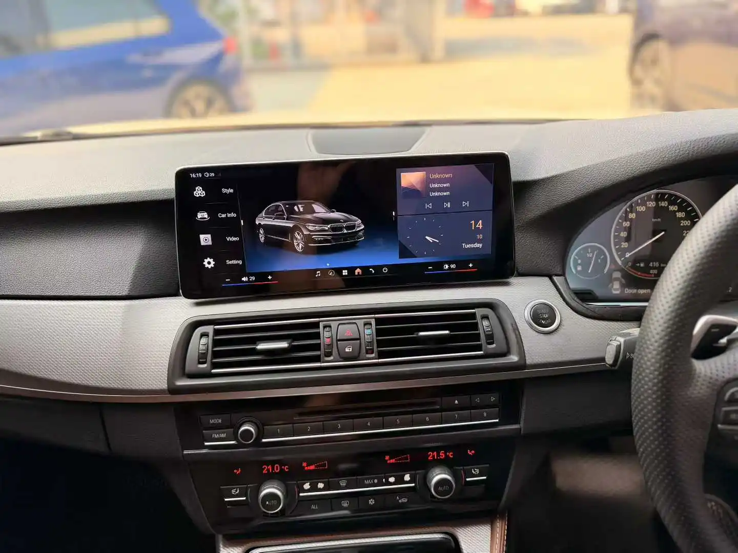 12.8 "راديو السيارة الاندورويد لسيارات BMW 5 Series F10 2010-2017 Carplay Hicar ID9 ستيريو الوسائط المتعددة الملاحة GPS مسجل شرائط Headunit