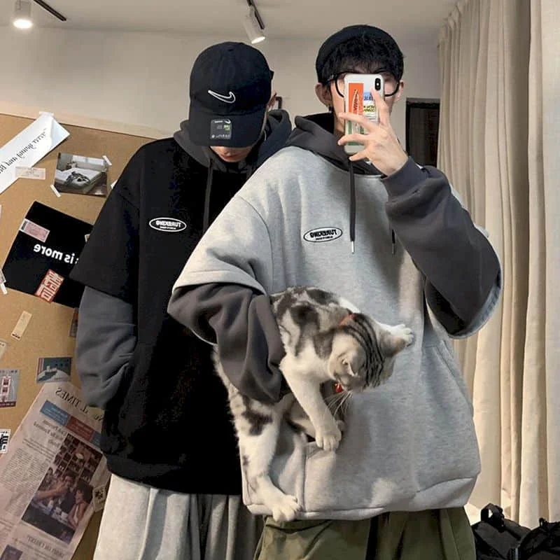 Fake two piece hoodie 1517 ジャケット パーカー Amazon.com: NCDUANSAN Splicing Fake Two-Piece Suit Gothic Hoodie