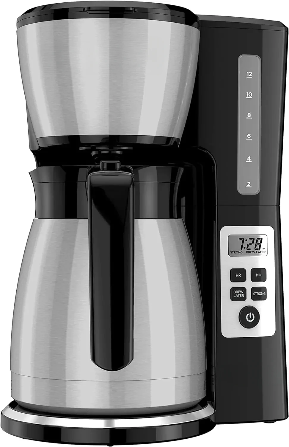 Thermal Programmable Coffee Maker with Brew Strength and VORTEX Technology, Black/Steel, CM2046S