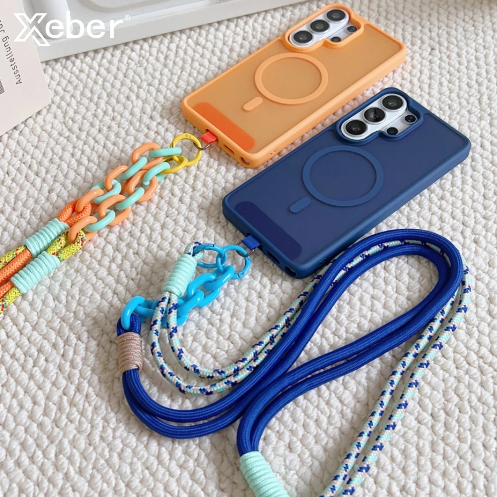 Crossbody Rope Adjustable Lanyard For Magsafe Wireless Charge Case for Samsung S26 S25 S23 S24 Ultra Plus A26 A54 A14 A15 Cover