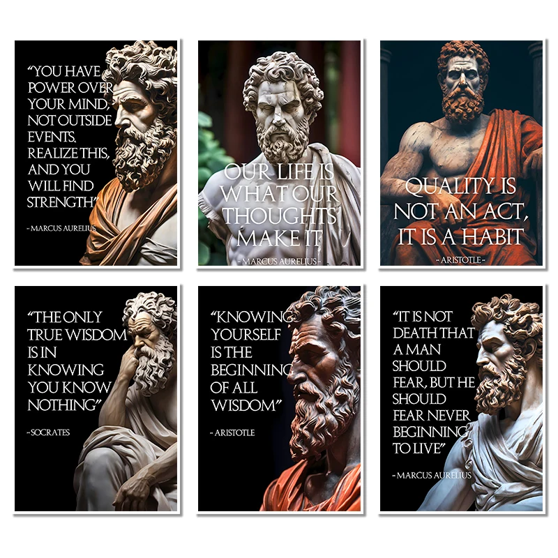 Marcus Aurelius Stoicism Inspirational Quote PostersCanvas Painting and Prints Wall Art HD Pictures for Room Home Office Decor