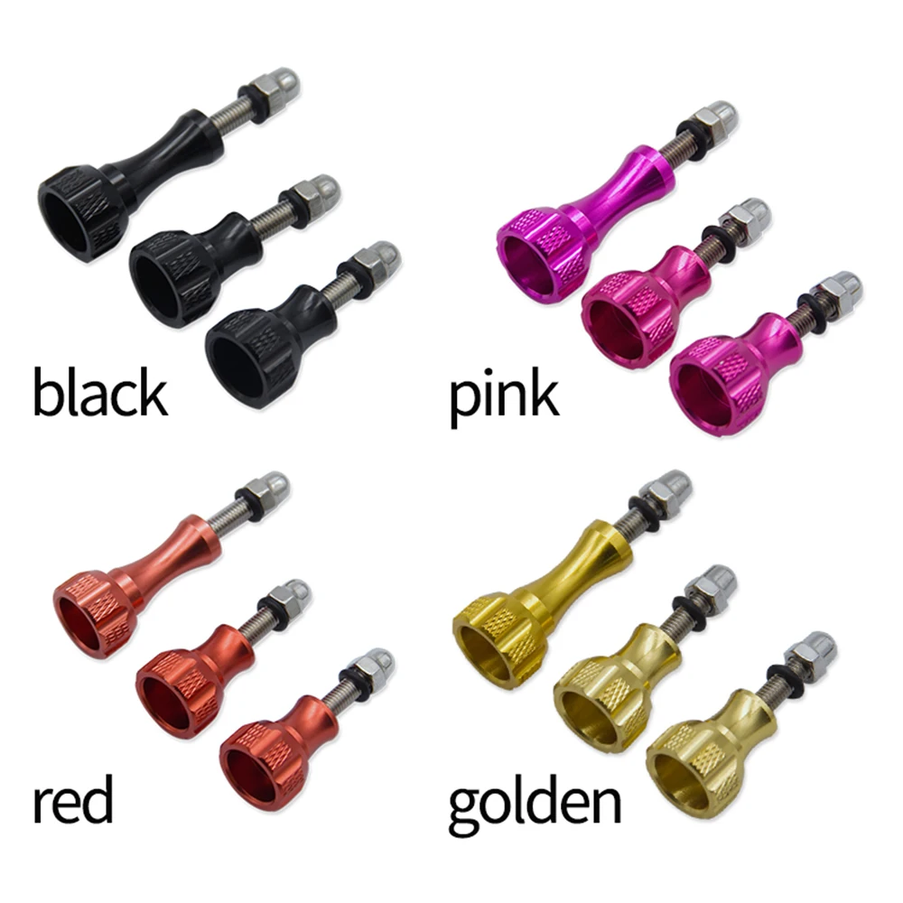 Vis de boulon de bouton de pouce en aluminium, 3 pièces, pour GoPro Hero 7 6 5 4 Xiaomi Yi 4K Sjcam SJ4000 H9, boîtier de montage sur trépied, accessoire de caméra
