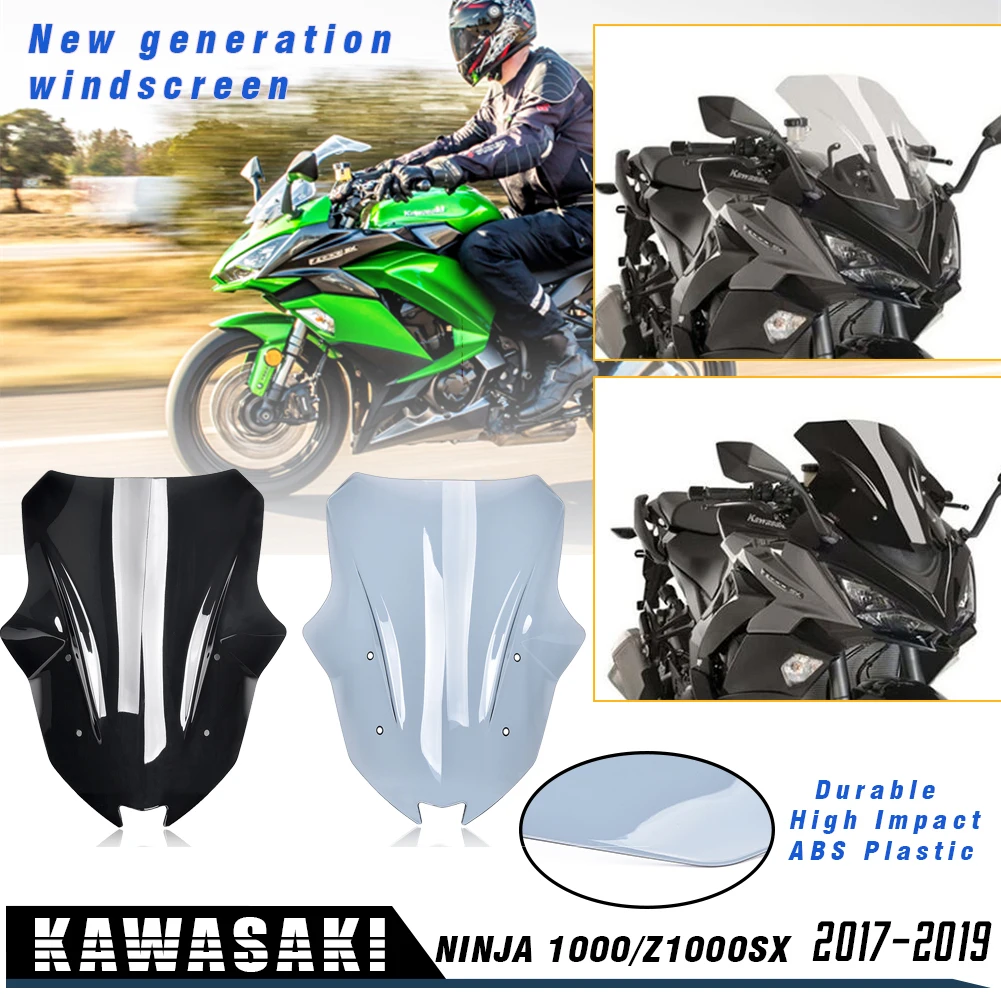 

Z1000SX Ninja1000XS Motor WindScreen Windshield Flyscreen For 2017-2023 Kawasaki Ninja 1000XS Z 1000 Z1000 SX Wind Deflectors