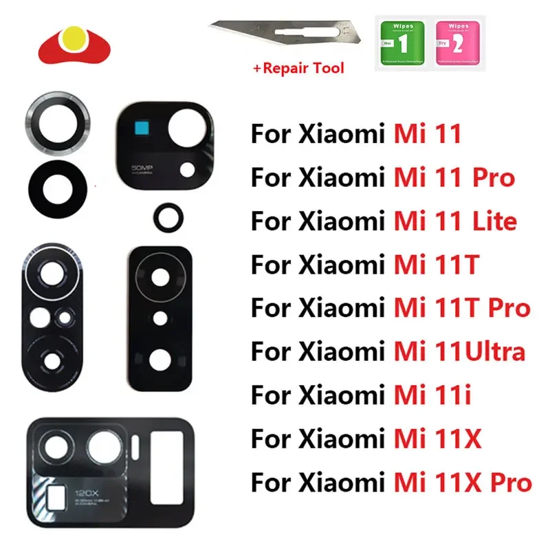 

For Xiaomi Mi 11T 11X Pro Mi 11 Lite 5G Ultra Mi 11i Back Rear Camera Glass Lens With Adhesive Tool Replacement