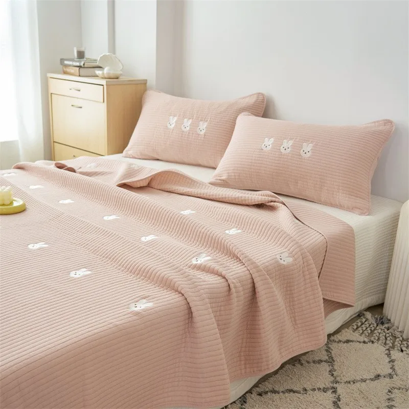 200x230cm Cotton Quilt Cover Bedspread on the Bed Embroidery Quilted Bed Cover Coverlets King Size Throw Blanket Pillowcases