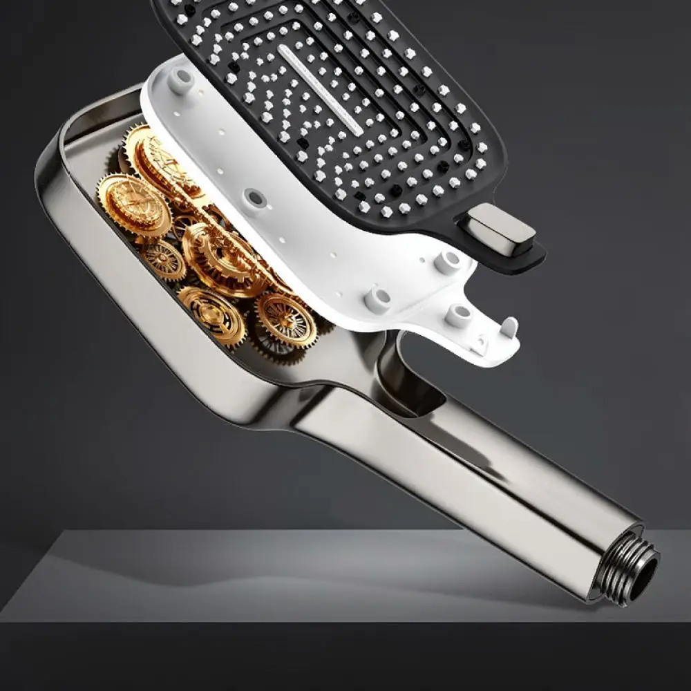 Compact Handheld Shower Head Rain Style Nozzle Kit High Pressure Water Saving Bathroom Showering Equipment