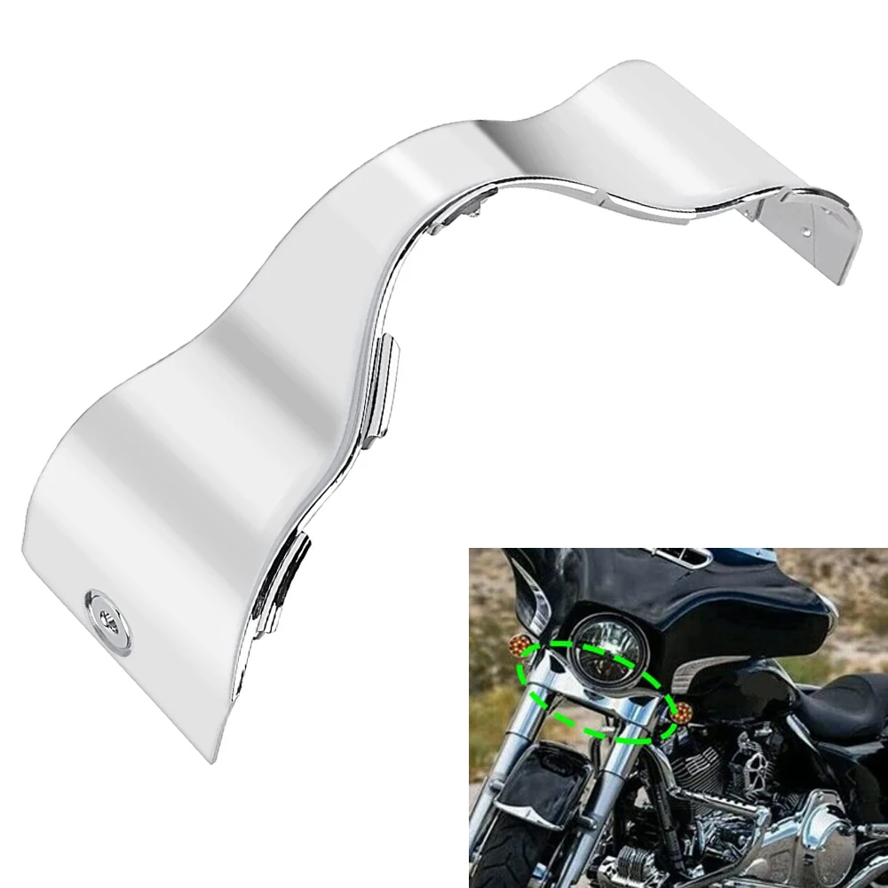 

Chrome/Black Outer Batwing Lower Trim Skirt Fairing For Harley Electra Street Glide Touring