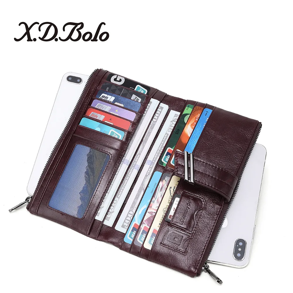 กระเป๋าสตางค์ผู้หญิงดีไซน์หรูหรา หนังแท้ แฟชั่น ซิปคู่ ช่องใส่เหรียญ ช่องใส่ของหลายช่อง คลัทช์ บิลเลเทรา มูเฮร์