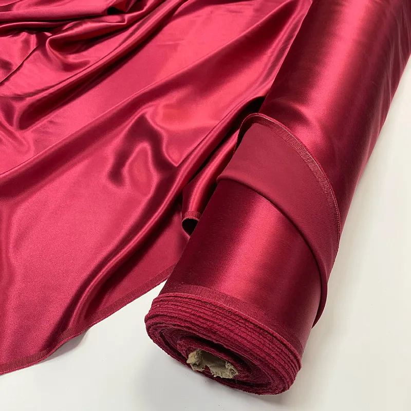 40 Momme Solid Color Silk Crepe Satin Fabric for DIY Sewing Dress Shirt Pants Pajamas Eye Mask Lining Clothing Fashion Cloth