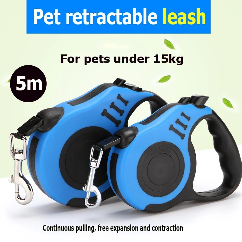 

5m 1pcs Durable Dog Leash Nylon Cat Lead Extension Automatic Retractable Puppy Walking Running Lead Roulette Dogs Pet Products